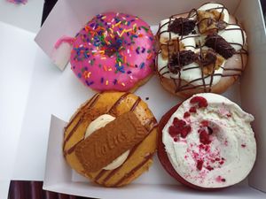 Vegan selection at Doughnut Time - Pop Up in London