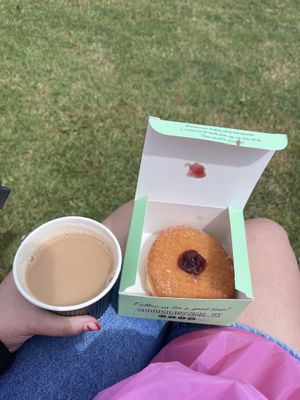 I went for the Pump Up The Jam (superior) which was sooo good, you cannot go wrong with a jam doughnut imo  at Doughnut Time - Pop Up in London
