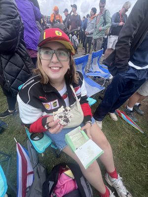 happy vegan gal and her doughnut  at Doughnut Time - Pop Up in London