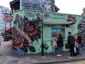 view from the street at Doughnut Time - Pop Up in London