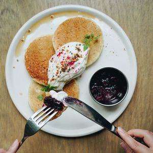 Soy cream vegan pancake at Botanist in Tokyo