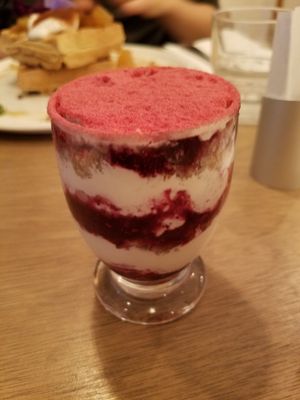 raspberry tiramisu at Botanist in Tokyo
