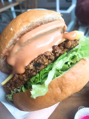 Yummy vegan burger  at Botanist in Tokyo