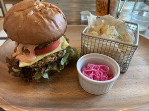 Vegan burger  at Botanist in Tokyo