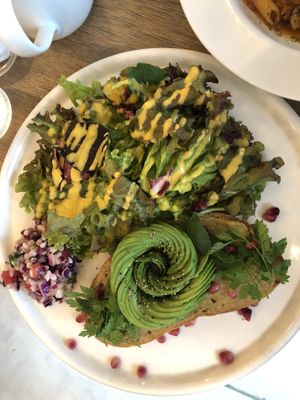 Avocado flower toast at Botanist in Tokyo