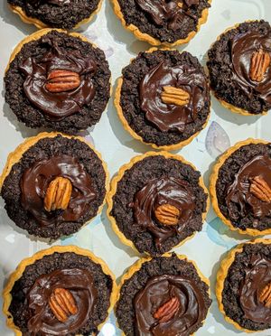 Pecan brownie tarts at Mooplehog in Okehampton