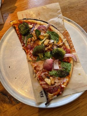 Vegan pizza with chorizo  at Blaze Pizza in Marina