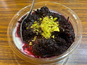 Mulberry muhallebi (Middle Eastern pudding) at Falafel King in Taipei