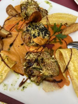 Saquitos de calabacín  at Geltoki in Zarautz