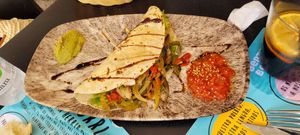 Fajita con seitán casero BUENÍSIMO at Geltoki in Zarautz