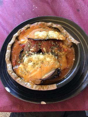 Vegan Moussaka with Sevran. at Geltoki in Zarautz