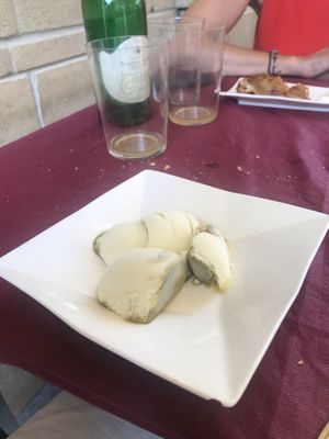 Vanilla pistachio ice cream! at Geltoki in Zarautz