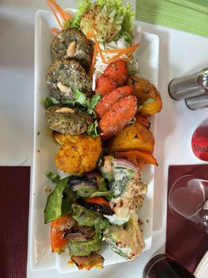 Kebab platter  at 3 Idiots The Veggie Hub in Pattaya