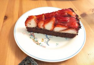 Cake with strawberry at Café Loyal in Siegburg