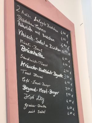 The menu at Café Loyal in Siegburg