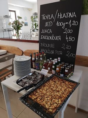 Self-service vegan food at Slovegija in Maribor