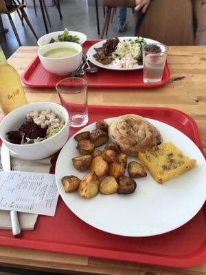 Soup, potatoes, burek, polenta, beans, salat... at Slovegija in Maribor