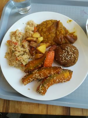 Buckwheat patty, roasted pumpkin, cous cous... at Slovegija in Maribor