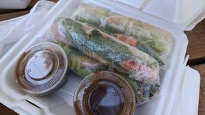 Tofu fresh rolls with peanut sauce!!! My favorite at Rice Paper Vietnamese Cuisine in High Point