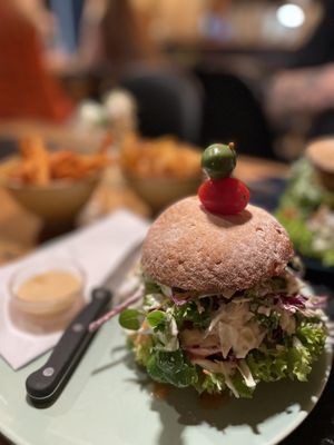Glutenfree Vegan cheese burger! at Melone in Aarhus