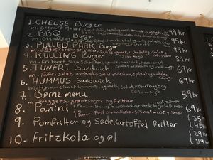 The menu  at Melone in Aarhus