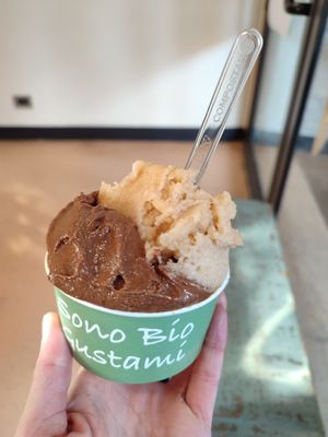 Apple with cinnamon and carob at Gelateria Gnam Gnam in Padua