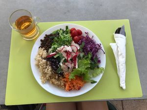 Buffet options and tea at Semente Centro Macrobiótico de Braga in Braga