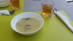 soup and tea of the day at Semente Centro Macrobiótico de Braga in Braga