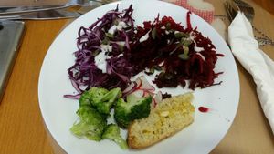 various salads at Semente Centro Macrobiótico de Braga in Braga