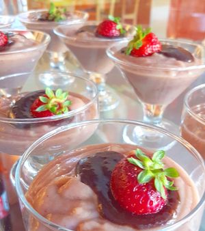 Strowberry Mousse at Semente Centro Macrobiótico de Braga in Braga