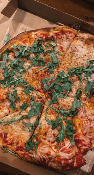 large simple pie w veg cheese and arugula at Blaze Pizza in Winter Park