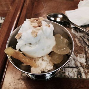 Vegan coconut ice cream at Long Chim  in Central Singapore
