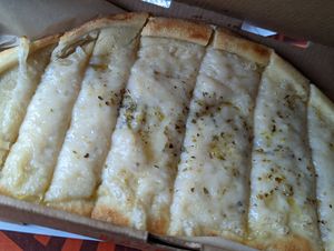 Vegan garlic cheese bread at Blaze Pizza in Schaumburg