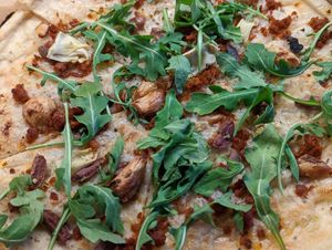 Vegan pizza with vegan chorizo at Blaze Pizza in Schaumburg