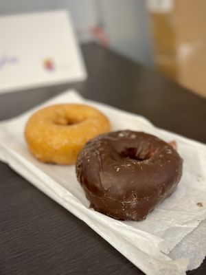 Double Dipped Chocolate Vegan Cakee  at DK's Donuts & Bakery in Santa Monica