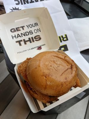 Hot Chiky sandwich on a gluten free bun at Beatnic - Back Bay in Boston