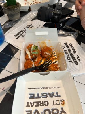 Half finished cauliflower buffalo poppers  at Beatnic - Back Bay in Boston