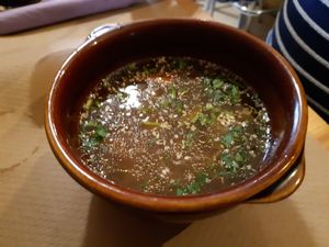 1st course / Soup at Lo de Ponxe En El Kinto Pino in Valencia