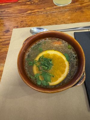 Miso soup at Lo de Ponxe En El Kinto Pino in Valencia