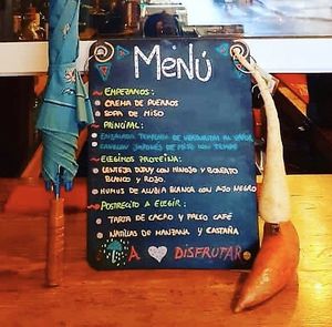 Today’s menu at Lo de Ponxe En El Kinto Pino in Valencia