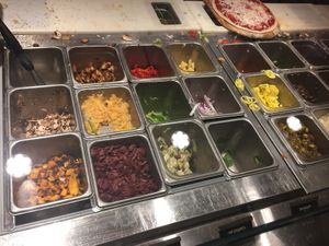 Veggie toppings  at Blaze Pizza - Freret St in New Orleans