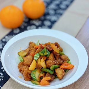 CNY Sweet & Sour Monkey Head Mushroom at Yes Natural Restaurant 悦意坊 in Central Singapore