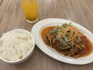 Veg fish in Thai tasteing  at Yes Natural Restaurant 悦意坊 in Central Singapore