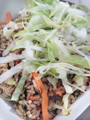 Olive Fried Rice $7 in environmental friendly take away box at Yes Natural Restaurant 悦意坊 in Central Singapore