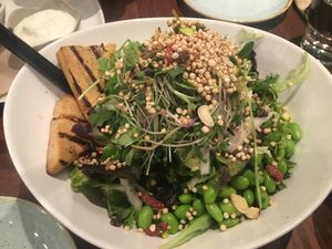 Eat Your Greens salad with tofu steaks.  at Fresh on Spadina in Toronto