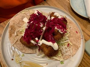 Crispy cauliflower tacos at Fresh on Spadina in Toronto