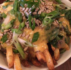 green poutine  at Fresh on Spadina in Toronto