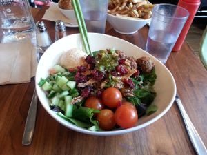 Ultimate falafel salad. Yum! at Fresh on Spadina in Toronto