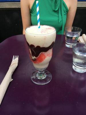 Banana split shake  at Fresh on Spadina in Toronto