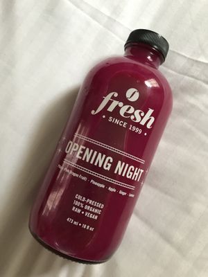 Cold-pressed juice at Fresh on Spadina in Toronto